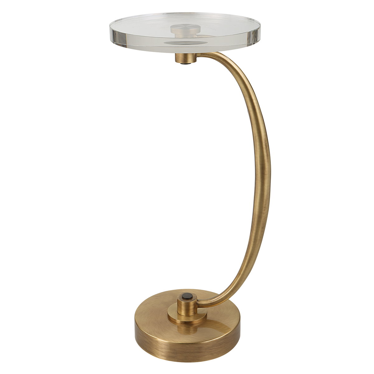 Waveney Brass Drink Table, Side & End Table by Uttermost, 11.5" width x 24" height x 11.5" depth View 1