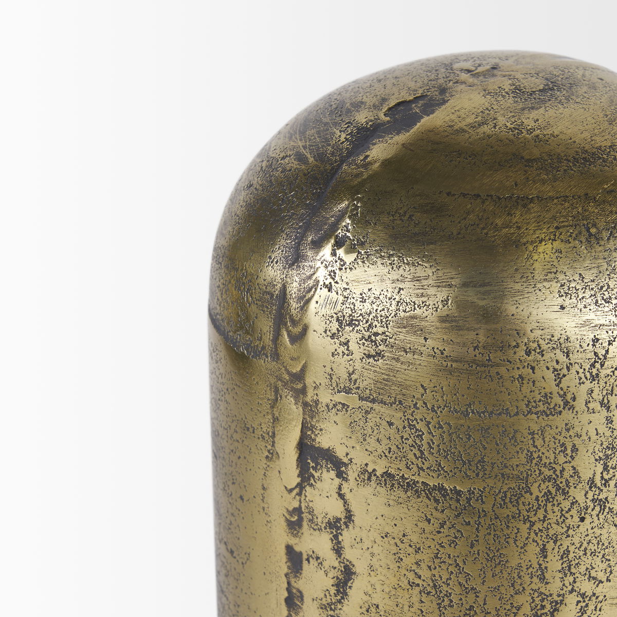 Quonset Extra Tall Brass Finished Aluminum Metal Pillar Object, Decorative Object by Mercana, 6" length x 6" width x 14.5" height View 7