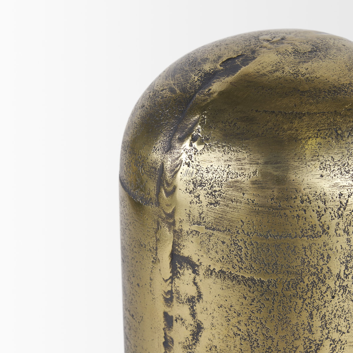Quonset Extra Tall Brass Finished Aluminum Metal Pillar Object, Decorative Object by Mercana, 6" length x 6" width x 14.5" height View 7