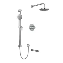 Online Designer Bathroom Riu? 0.63" Thermostatic and Pressure Balance 5 Function System with Integrated Volume Control Featuring Rain Showerhead, Tub Spout and Multi-Function Handshower