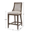 Purcell Leather Counter Stool, Counter & Bar Stool by Uttermost, 19" width x 40" height x 22" depth thumbnail 3