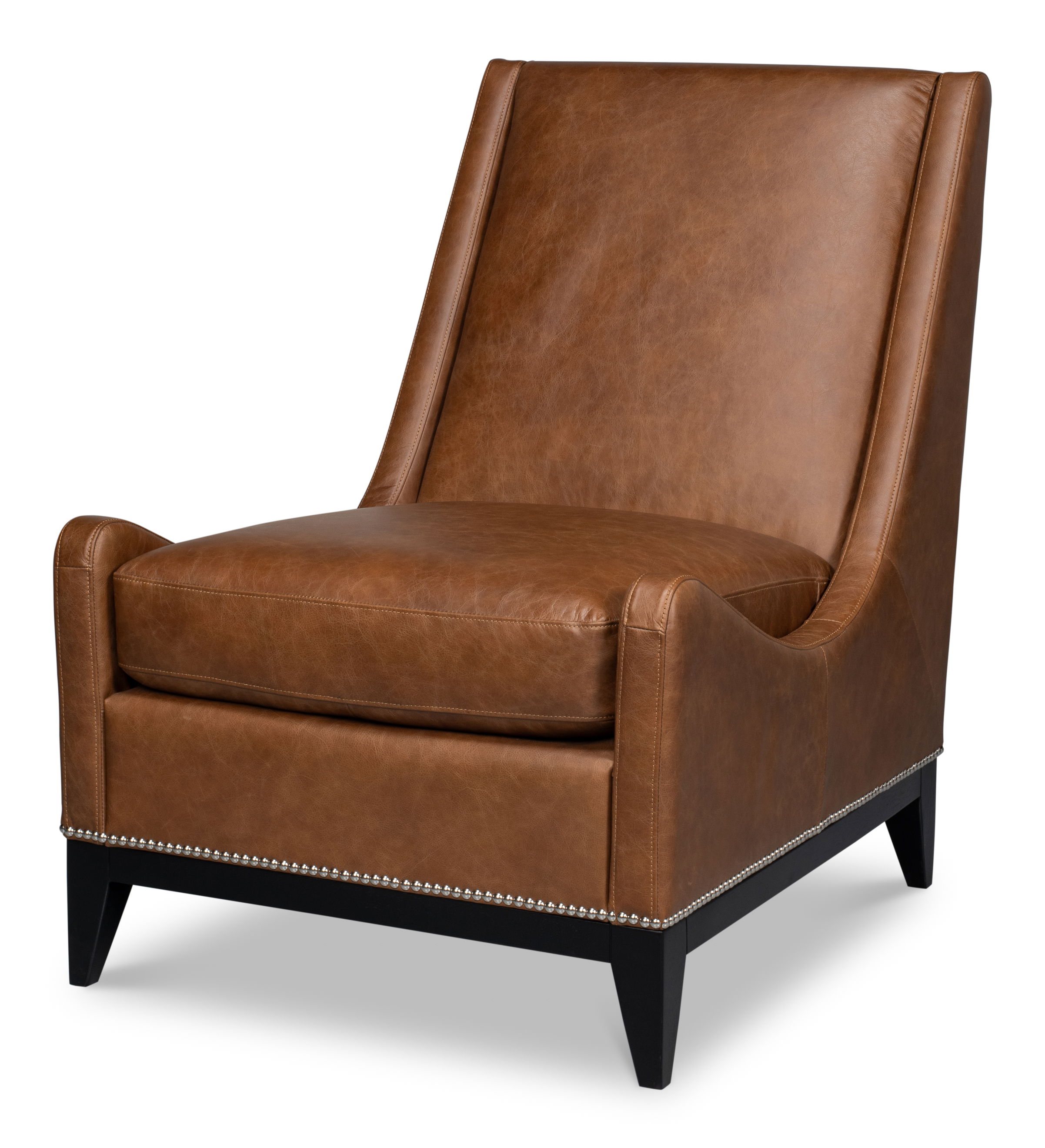 Brandy Accent Chair In Distilled Leather large image 