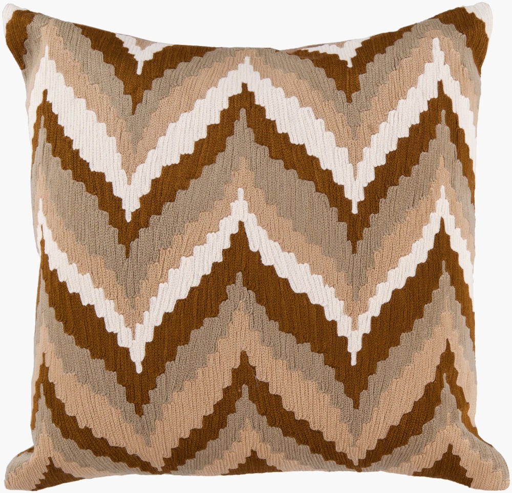 Ikat Chevron Accent Pillow, Decorative Pillow by Surya, 18" length x 18" width