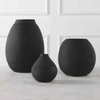 Hearth Matte Black Vases Set/3, by Uttermost, 9" width x 12" height x 9" depth thumbnail 3