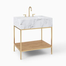 Online Designer Other Streamline Marble Single Bathroom Vanity (31.5")