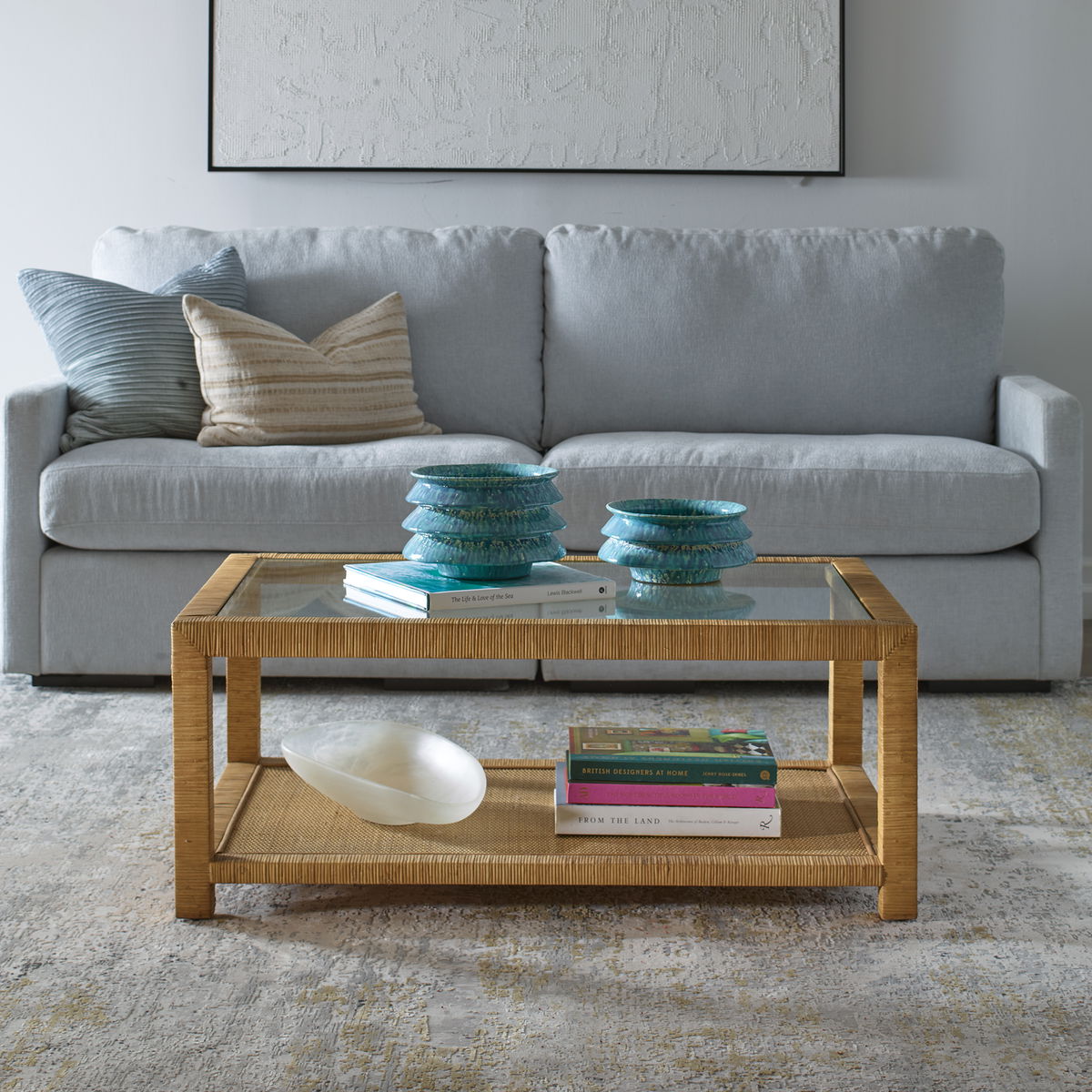 Kensing Natural Coffee Table, by Uttermost, 42" width x 17" height x 28" depth View 2
