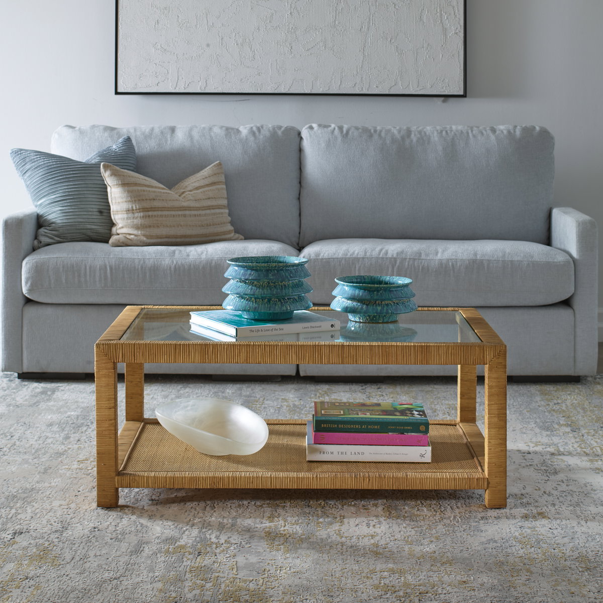 Kensing Natural Coffee Table, by Uttermost, 42" width x 17" height x 28" depth View 2