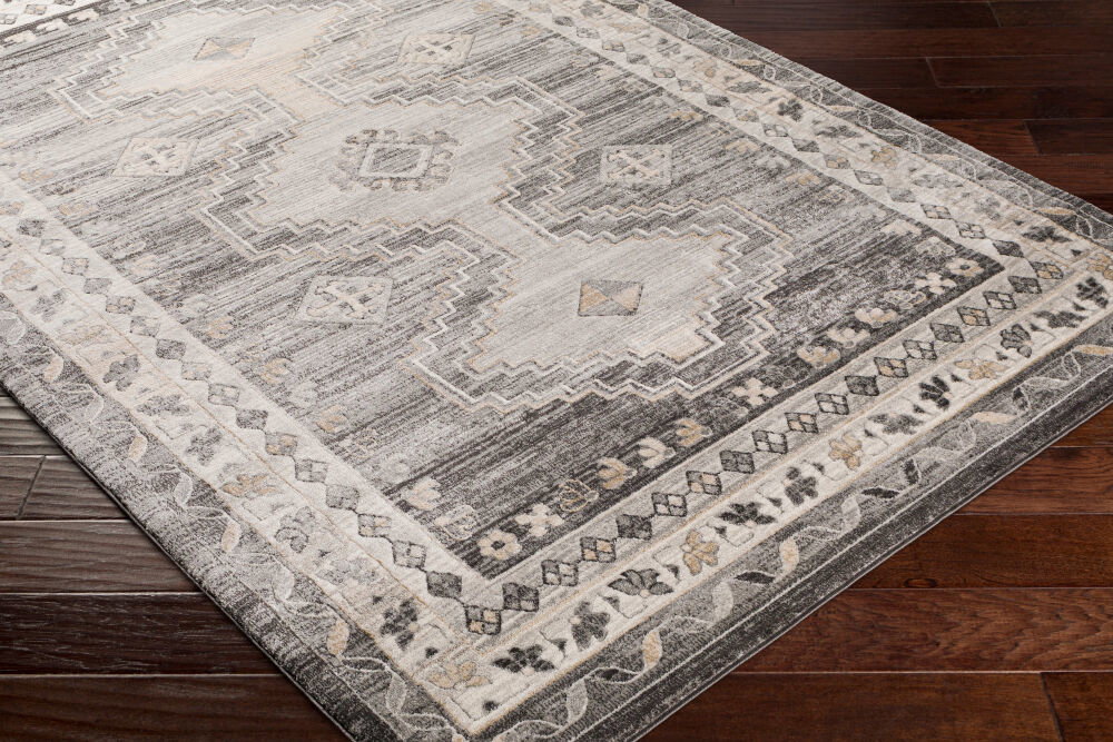 Indigo Machine Woven Rug, by Surya, 9'0.27" length x 6'3.98" width