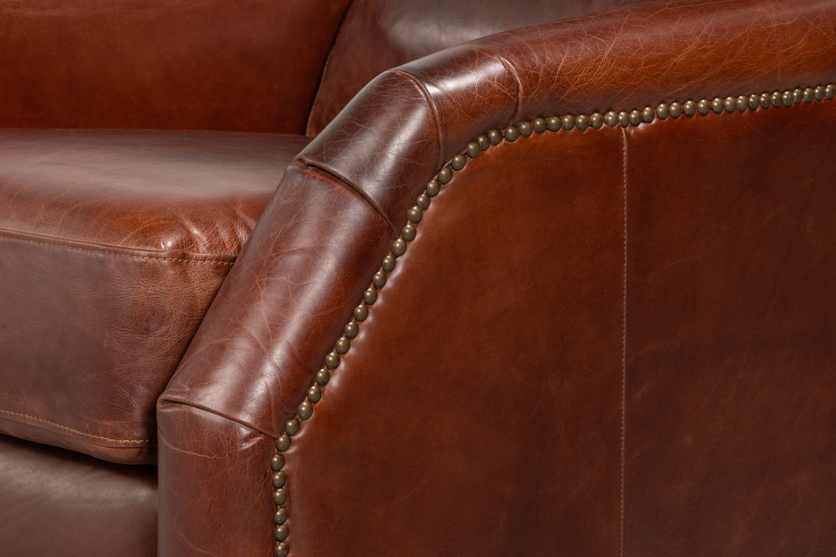 Ashford Leather Recliner, by Sarreid, 3'2" length x 2'6" width x 3'4" height View 6