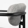 Parker Curved Back Dining Arm Chair | Gray Fabric with Black Metal, Dining Chair by Mercana, 21.65" length x 21.26" width x 28.74" height thumbnail 13
