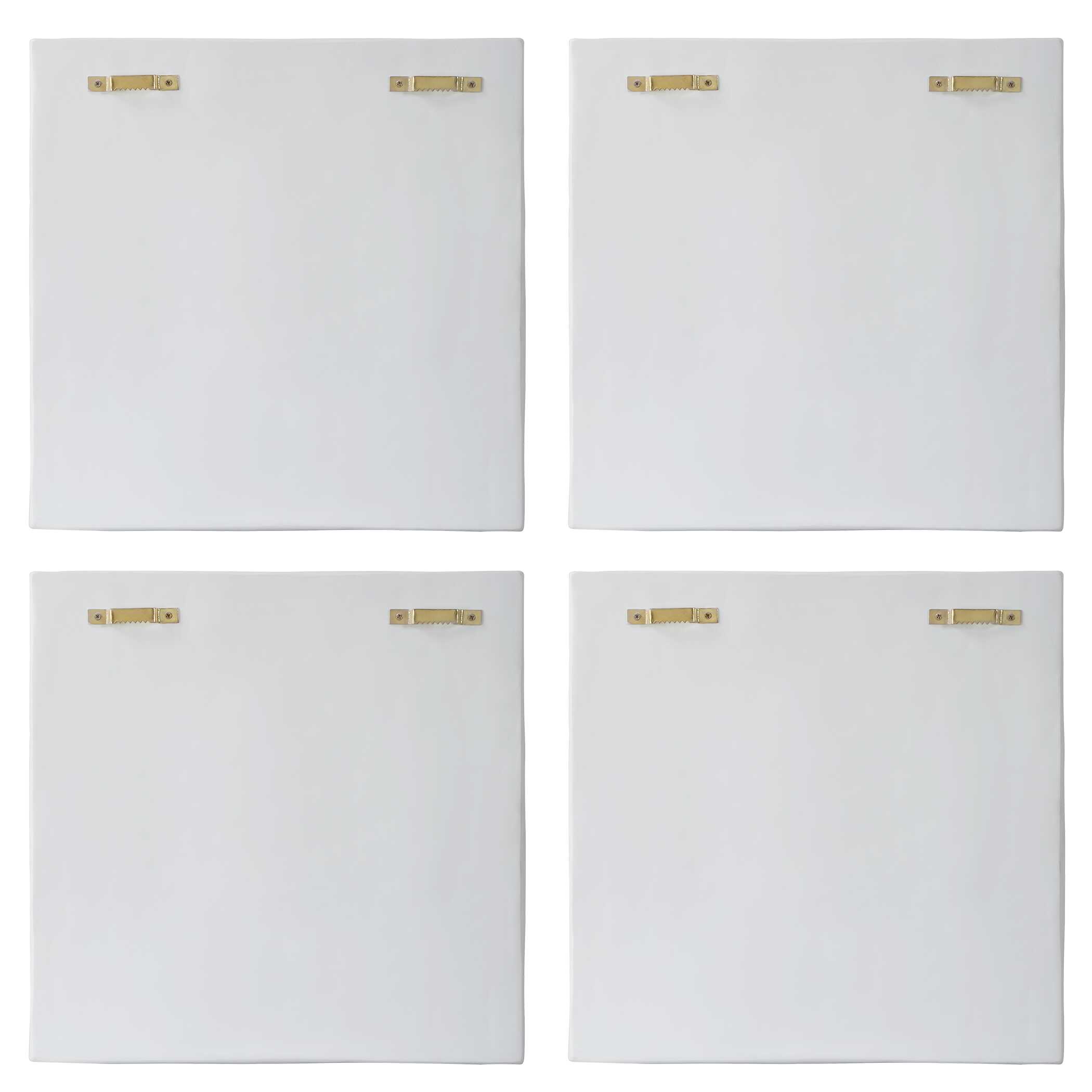 Snowdrift Sculpted White Wall Decor Set/4 large image 