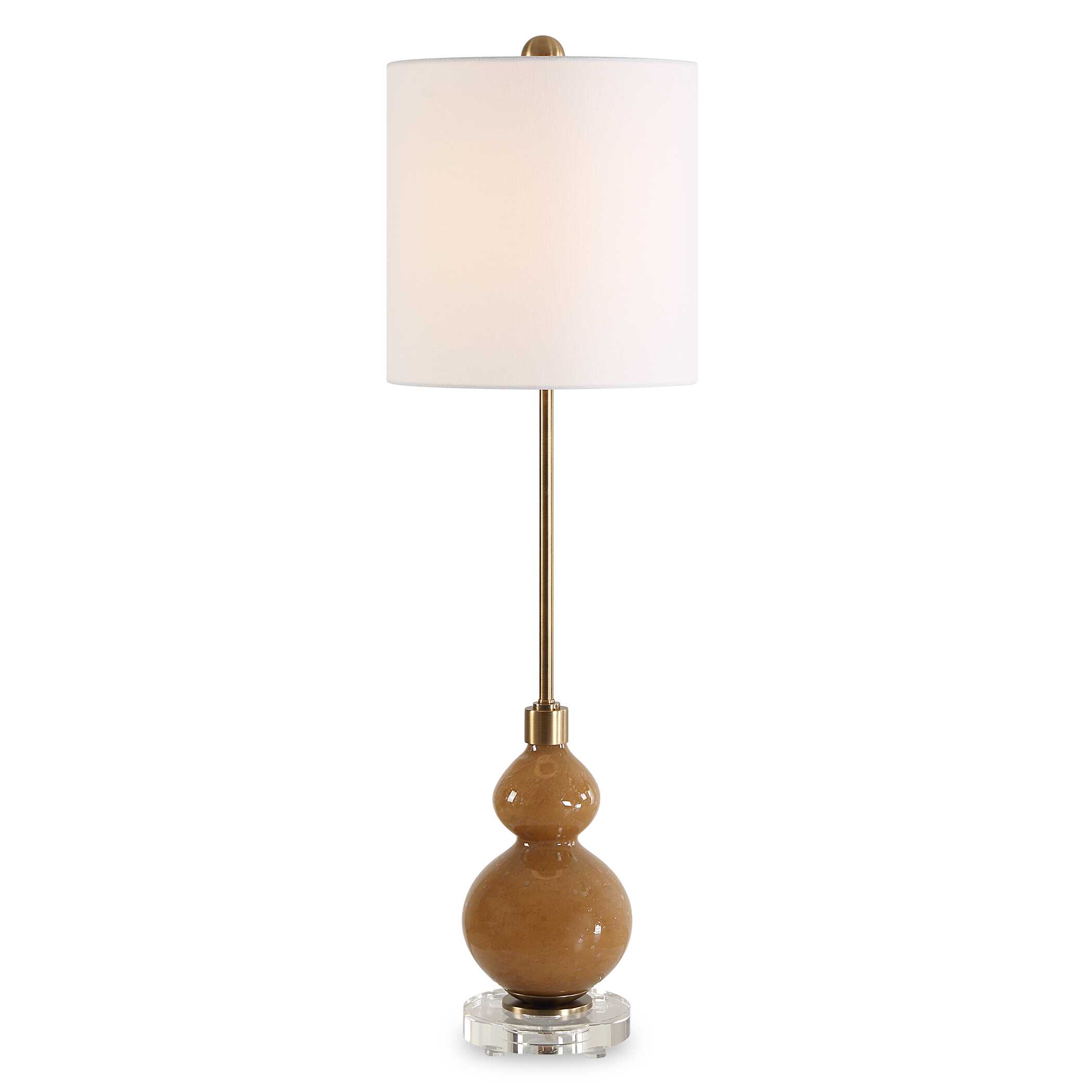 Sienna Caramel Glass Buffet Lamp, by Uttermost, 11" width x 36" height x 11" depth View 1