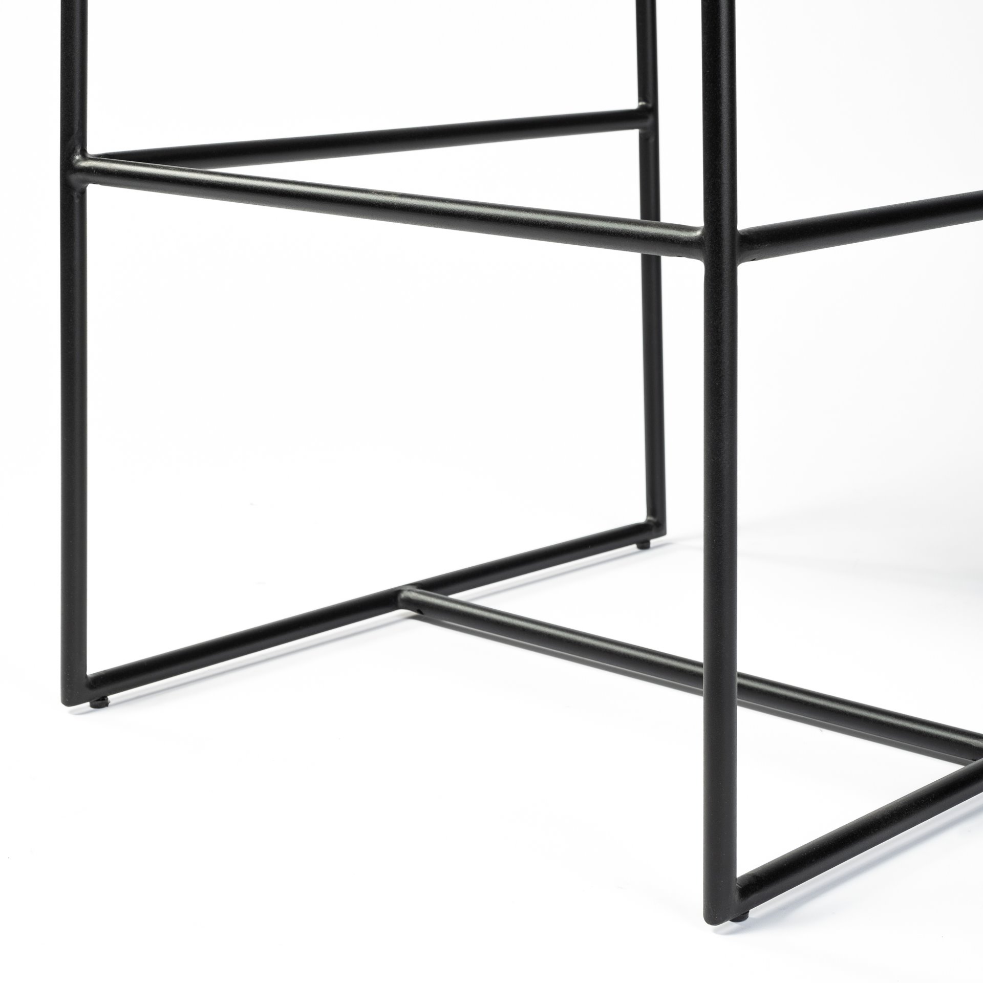 Stamford 40' Total Height Black Leather Seat with Wood Back, Metal Frame Bar Stool large image 