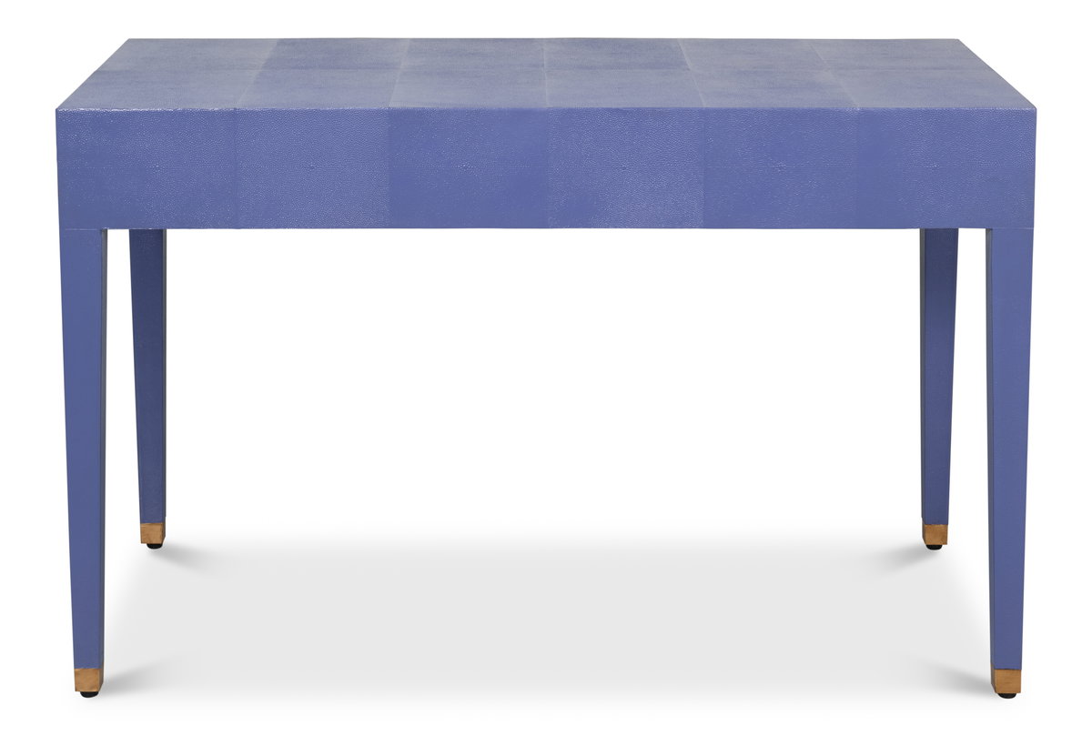 Gabriella Shagreen Desk/Table Marlin Blu, by Sarreid, 2' length x 4' width x 2'6" height View 3
