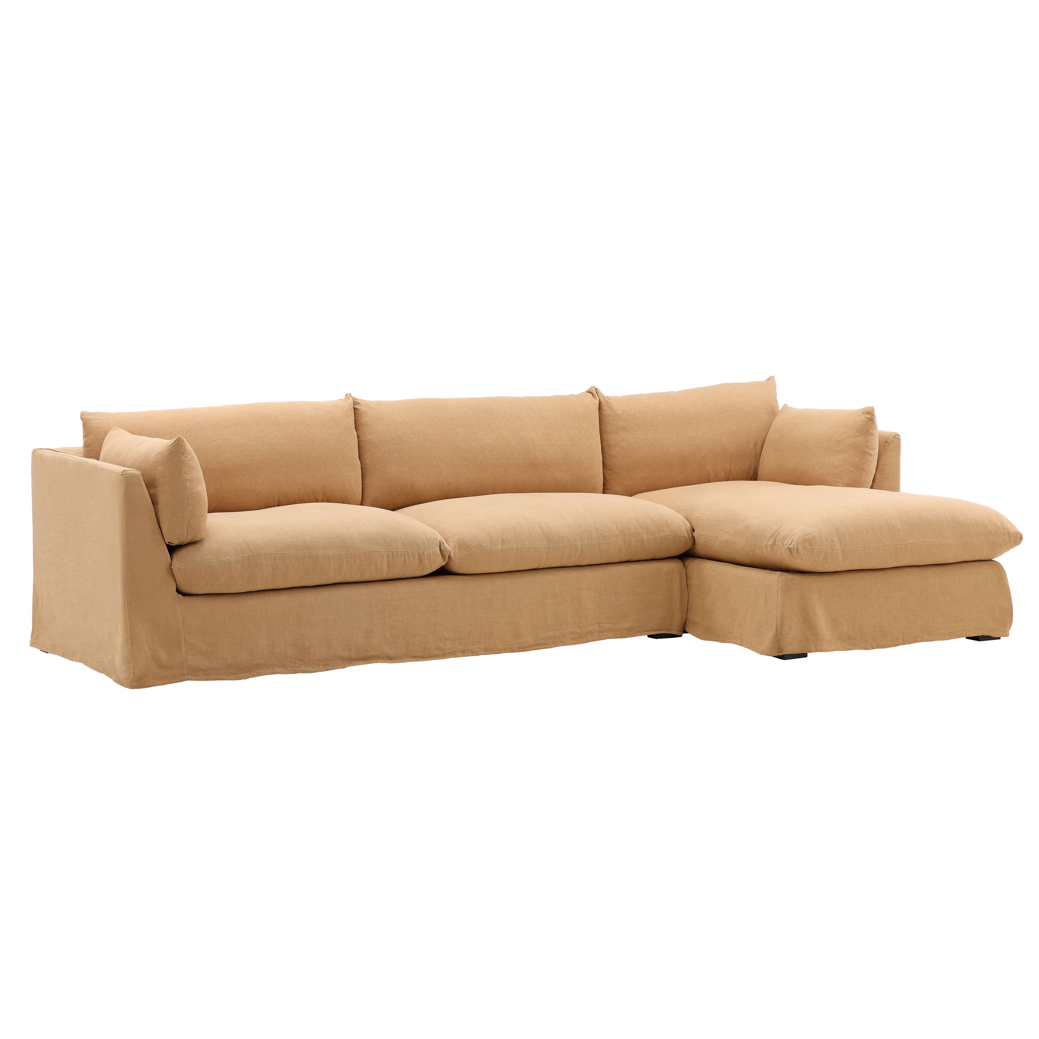 Otis 2 Piece Chaise Sectional Frame RAF, Sofas & Sectional by Dovetail, 123.5" width x 28" height x 63" depth View 1