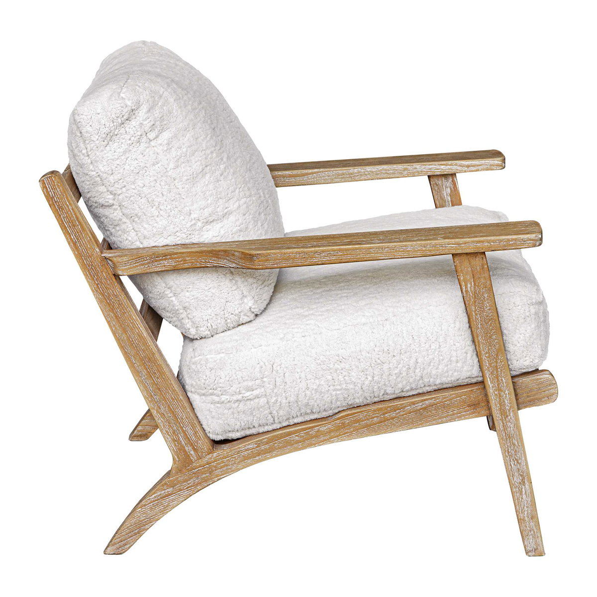 Laid Back Sheepskin Accent Chair, by Uttermost, 29.6" width x 27.25" height x 34.25" depth View 6