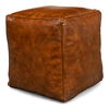 Sunday Afternoon Leather Cube,Natural, Seating by Sarreid, 15" length x 15" width x 16" height thumbnail 3