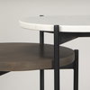 Larkin Marble & Dark Brown Wood Tabletop Nesting End/Side Tables, Side & End Table by Mercana, 16" length x 16" width x 24" height thumbnail 7