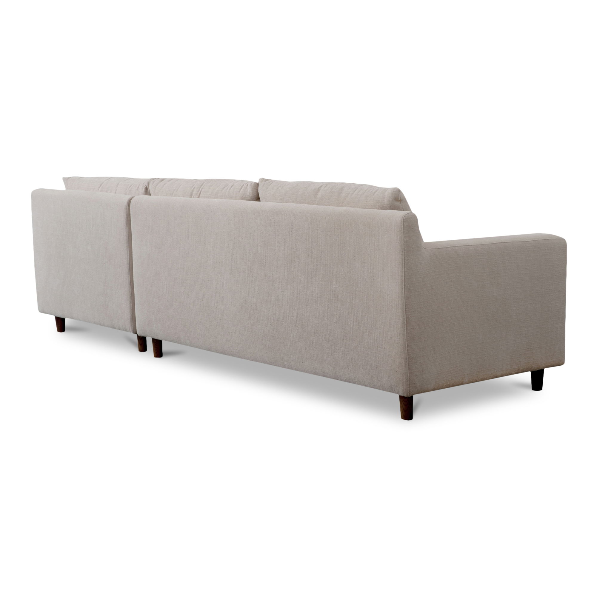 Hutton Right Sectional Beige, Sectional Sofa by Moe's Home, 100" width x 29.1" height x 63" depth View 3