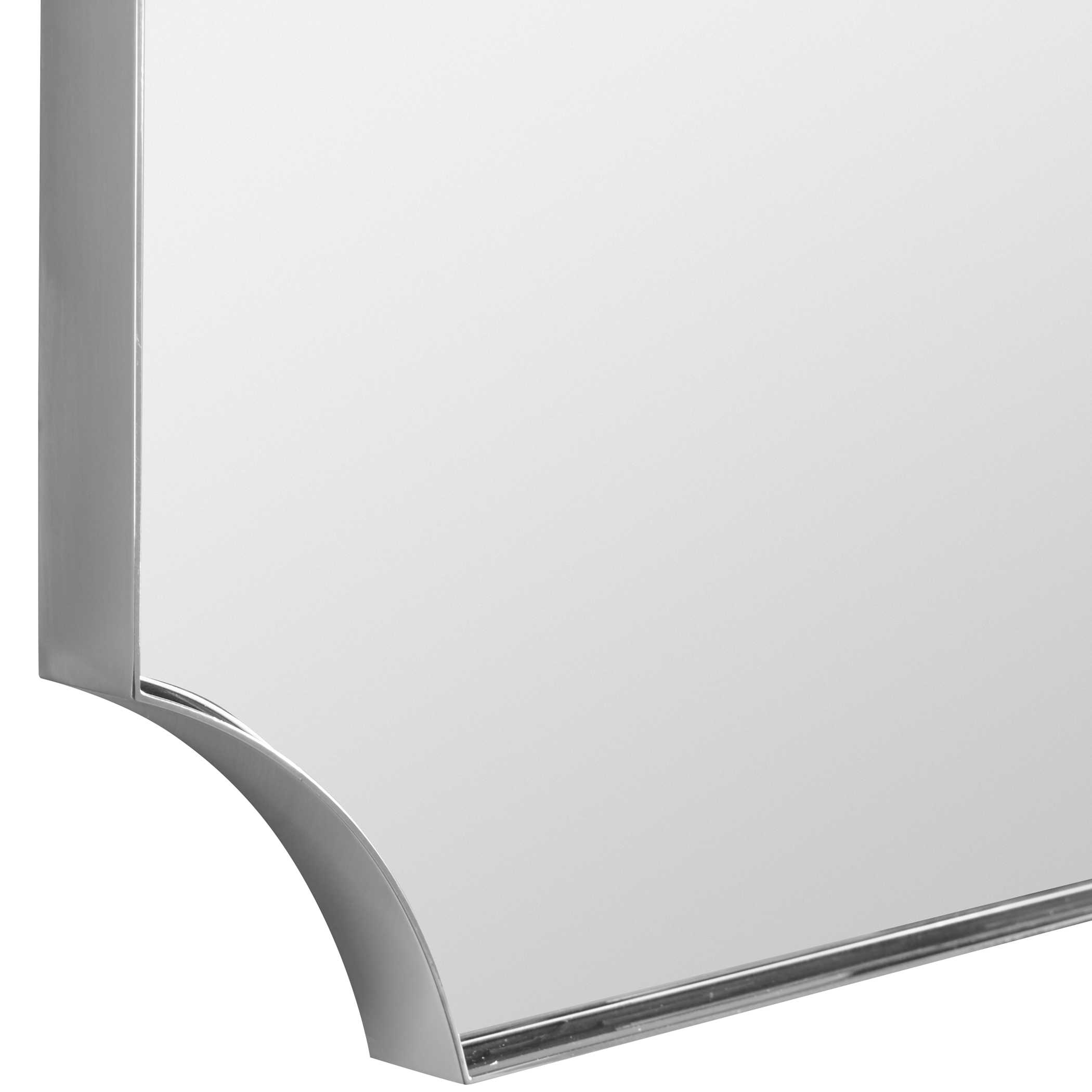 Lennox Nickel Scalloped Corner Mirror large image 