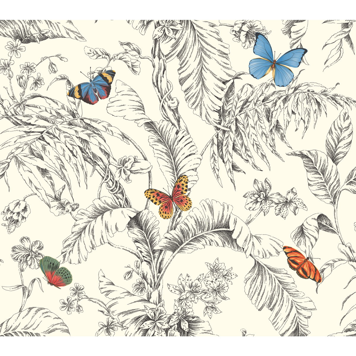Papillon Primary Wallpaper, by York Wall, 27' length x 2'3" width x 0.02" depth