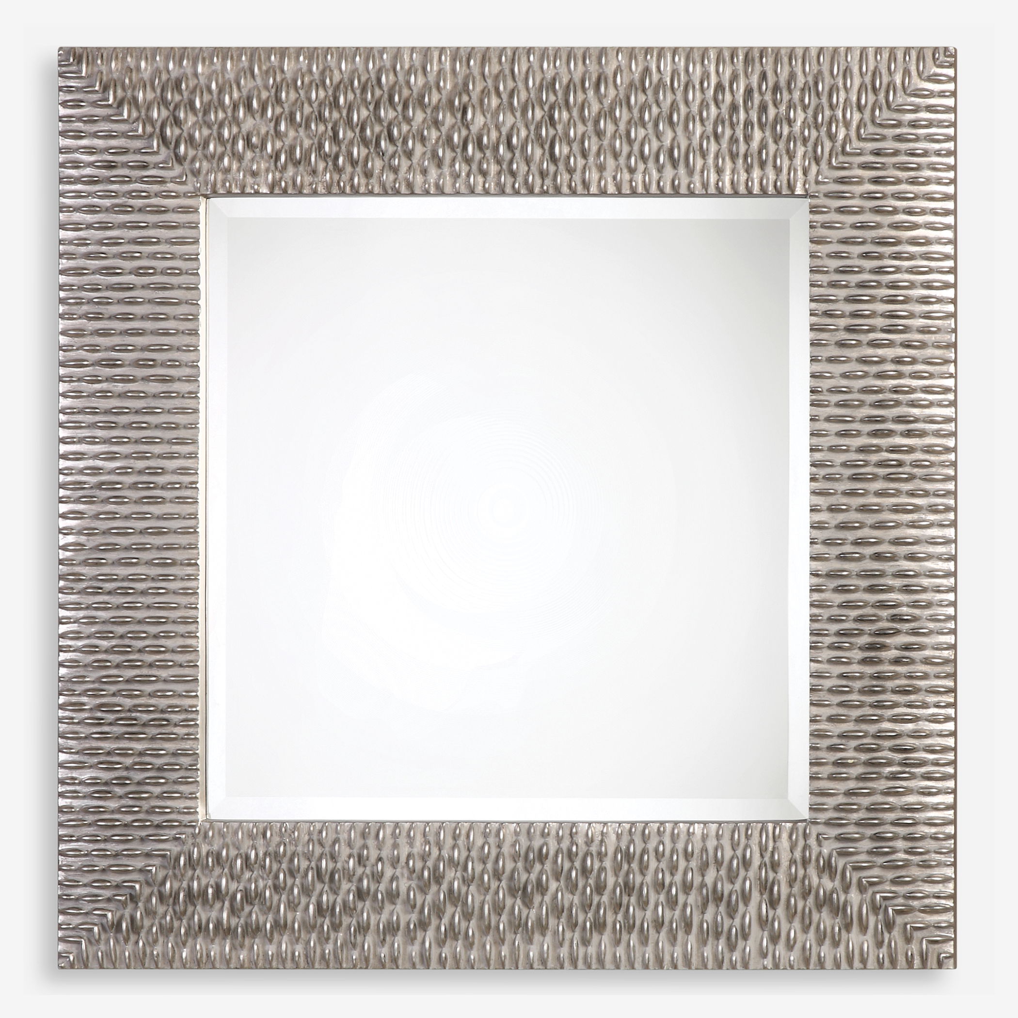 Cressida Distressed Silver Square Mirror large image 