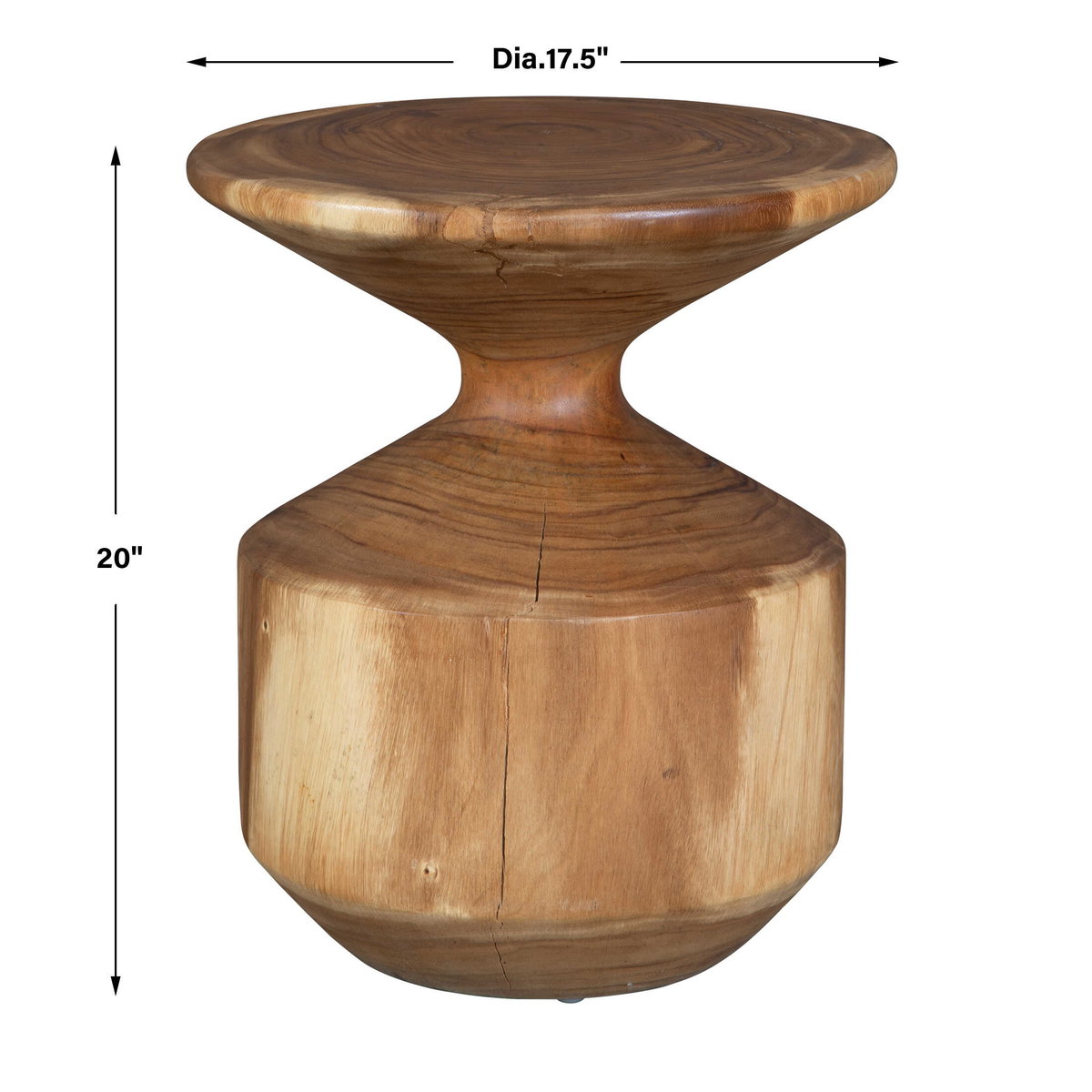 Lynx Hourglass Accent Table, Side & End Table by Uttermost, 17.5" width x 20" height x 17.5" depth View 3