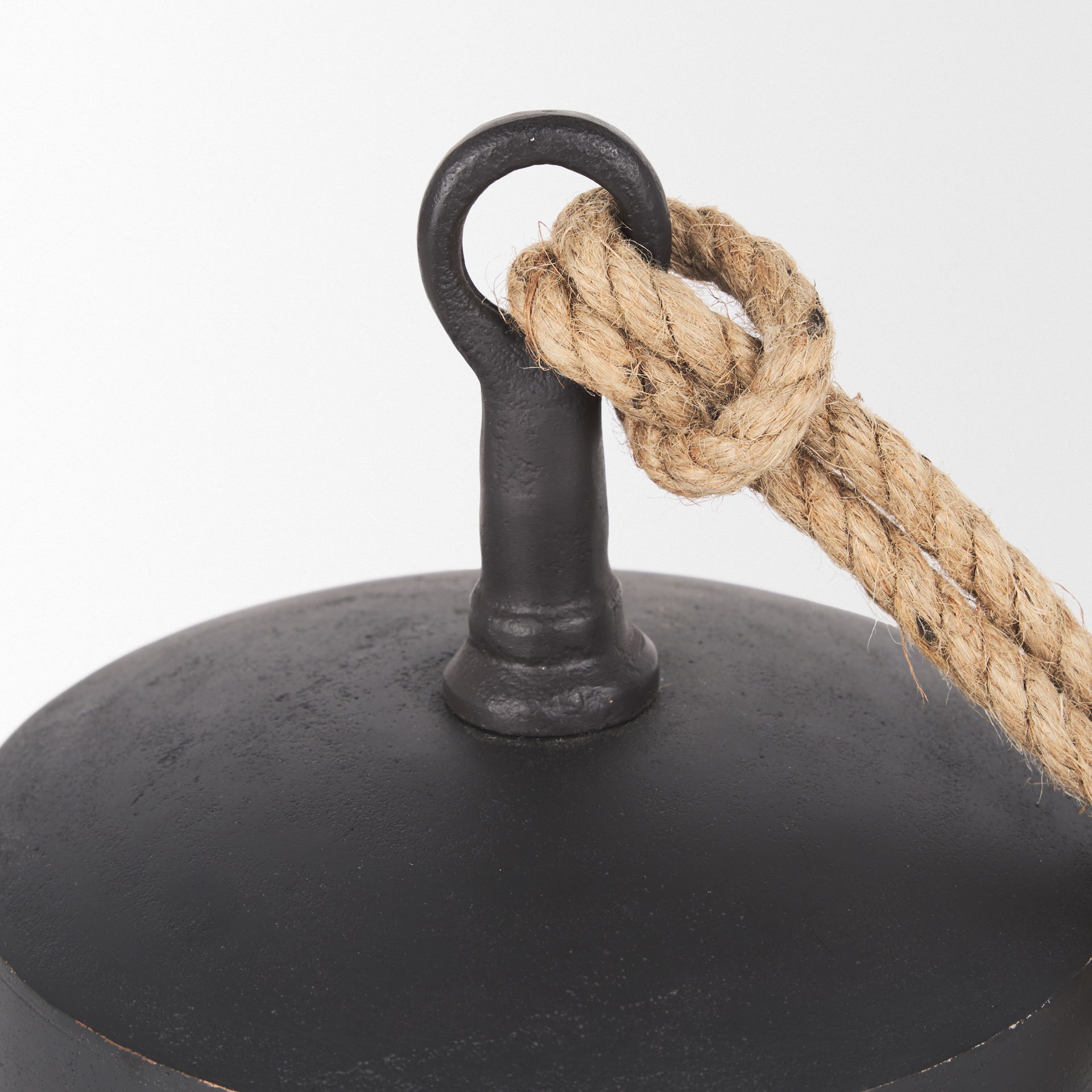 Quincy Large Matte Black Metal Decorative Bell Object, Decorative Object by Mercana, 7" length x 7" width x 7.75" height View 8