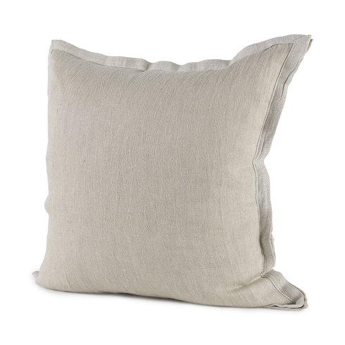 Mae 20L x 20W Beige Fabric Pillow Cover
