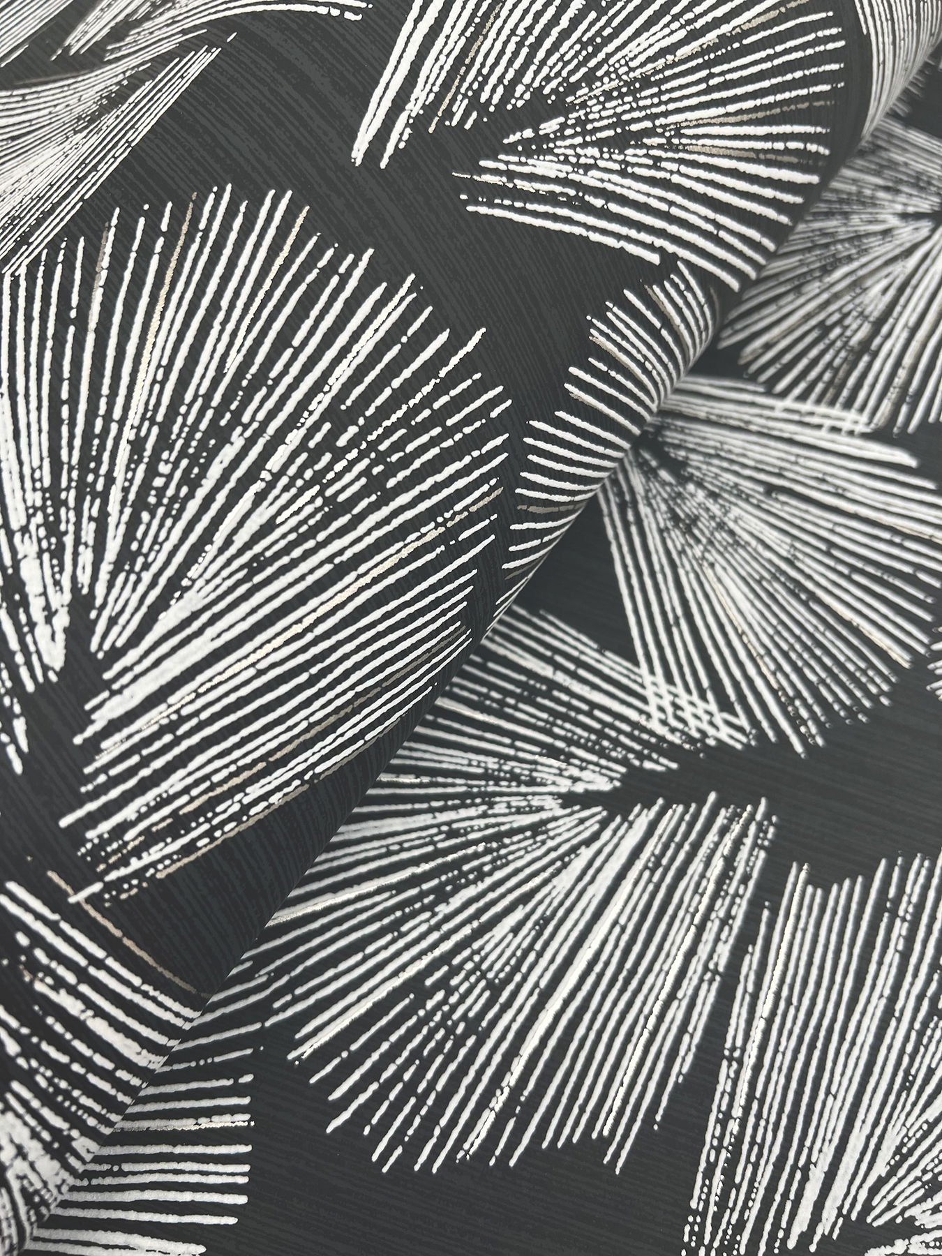Elora Leaf Black Wallpaper large image 