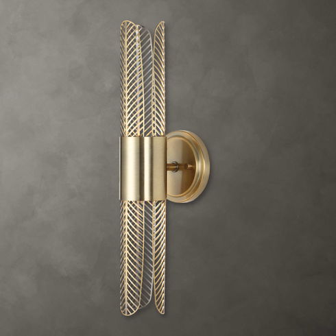 Cret 2 Light LED Brass Sconce