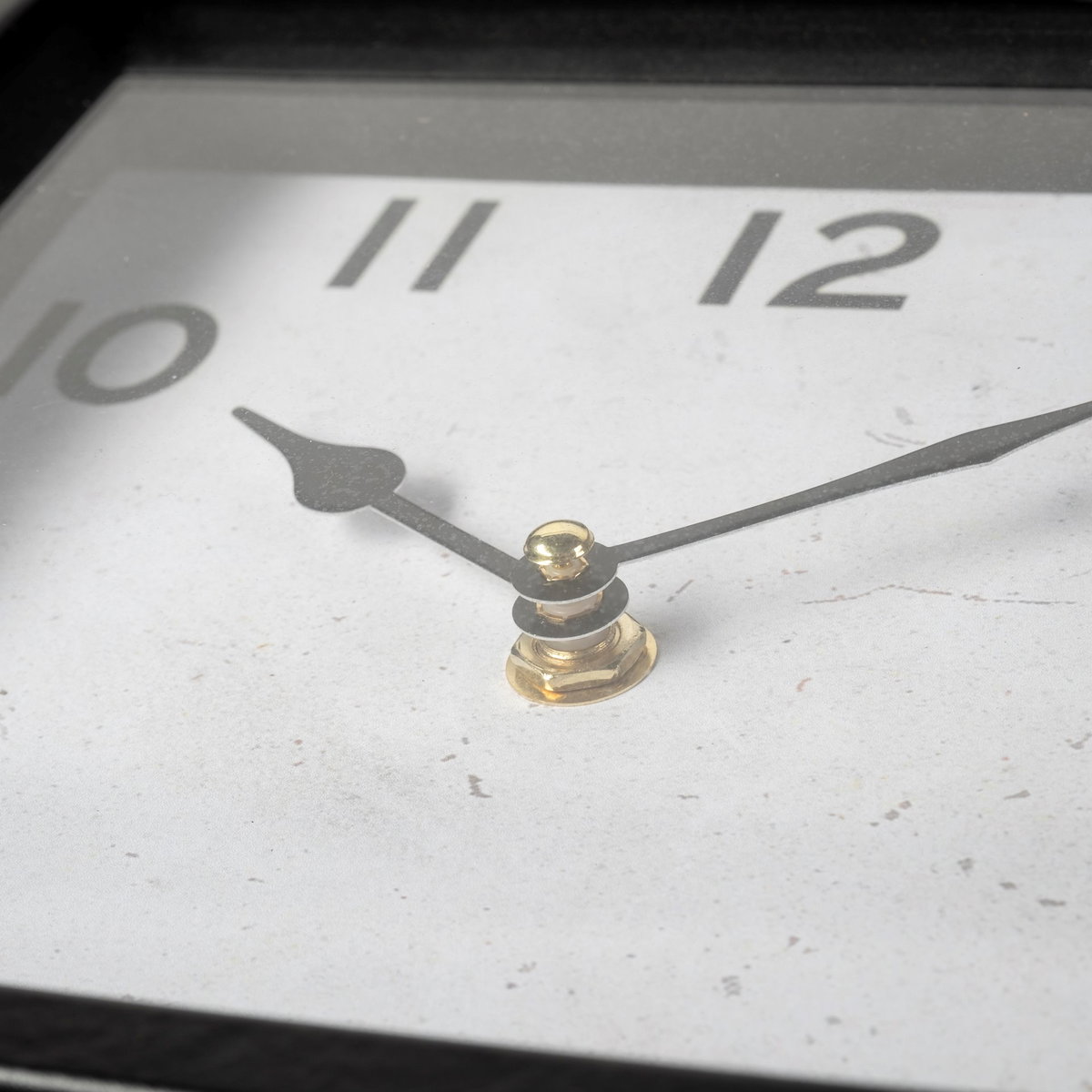Ralph I Black Metal Square Table Clock, by Mercana, 9.25" length x 4.25" width x 10.75" height View 10