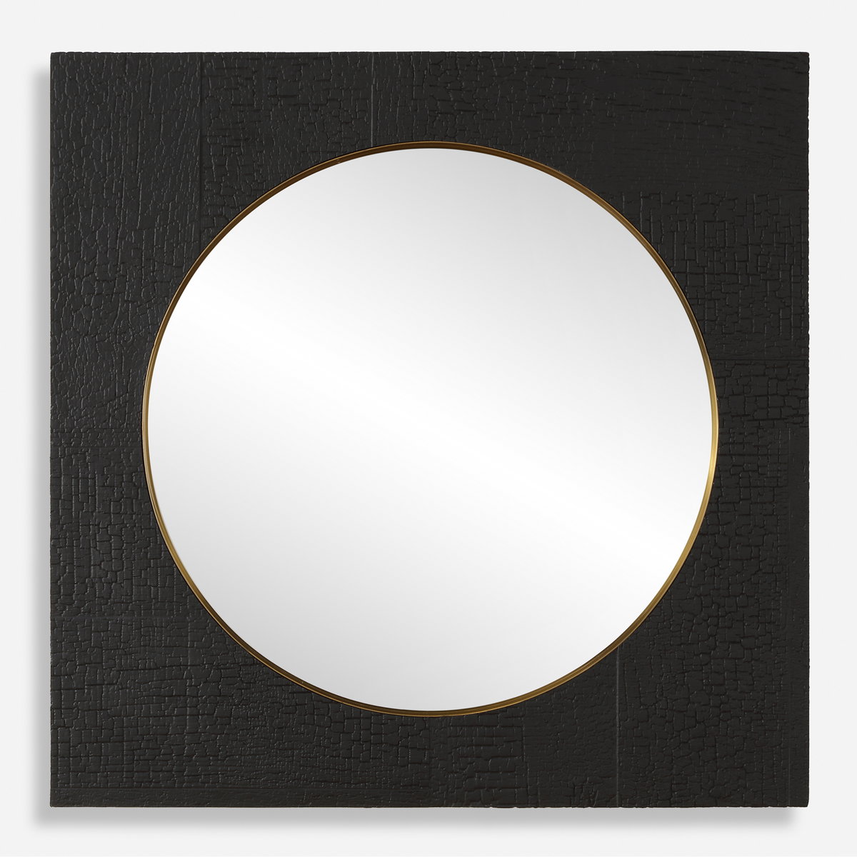 Ember Black Square Mirror, by Uttermost, 3'6" width x 3'6" height x 2" depth View 1