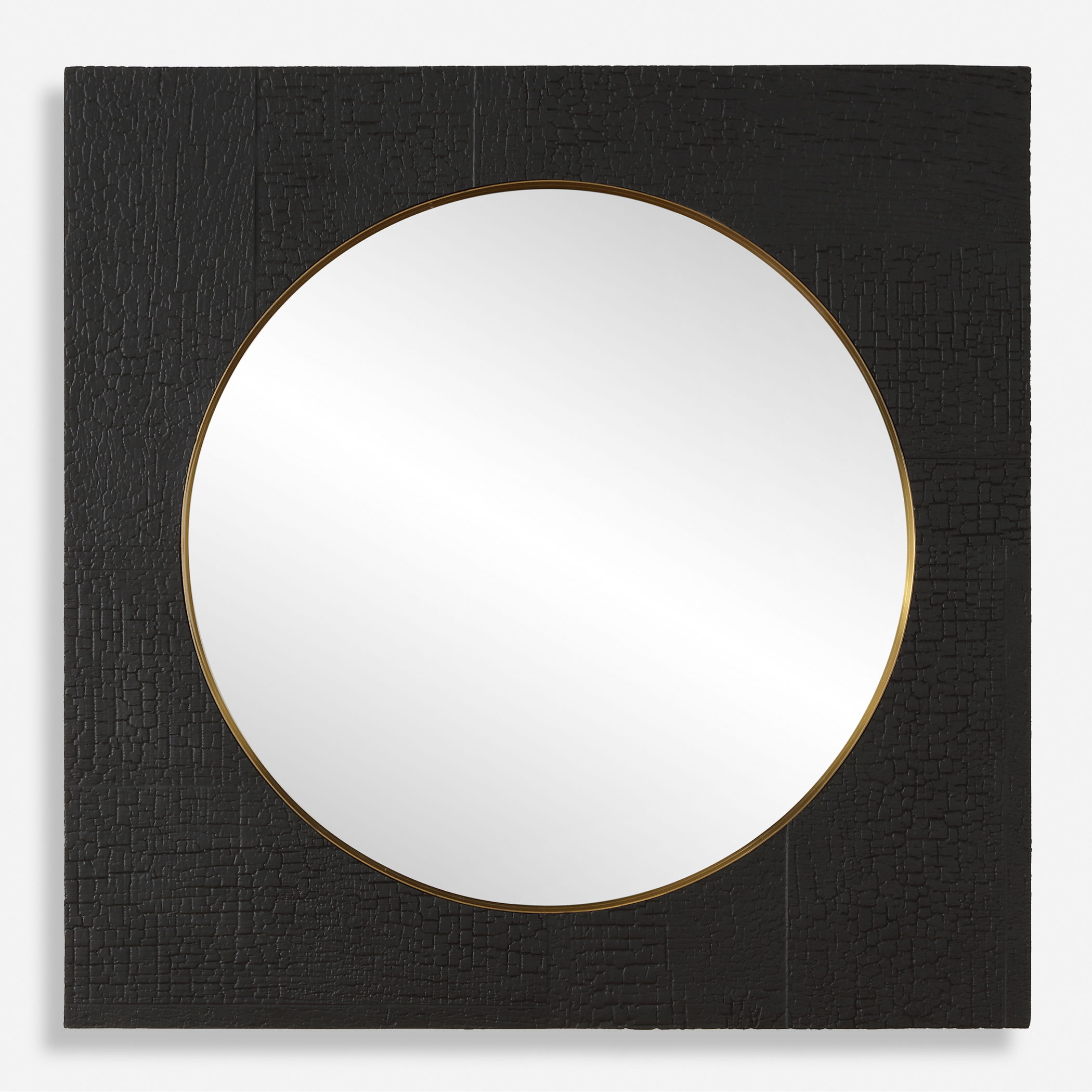 Ember Black Square Mirror large image 