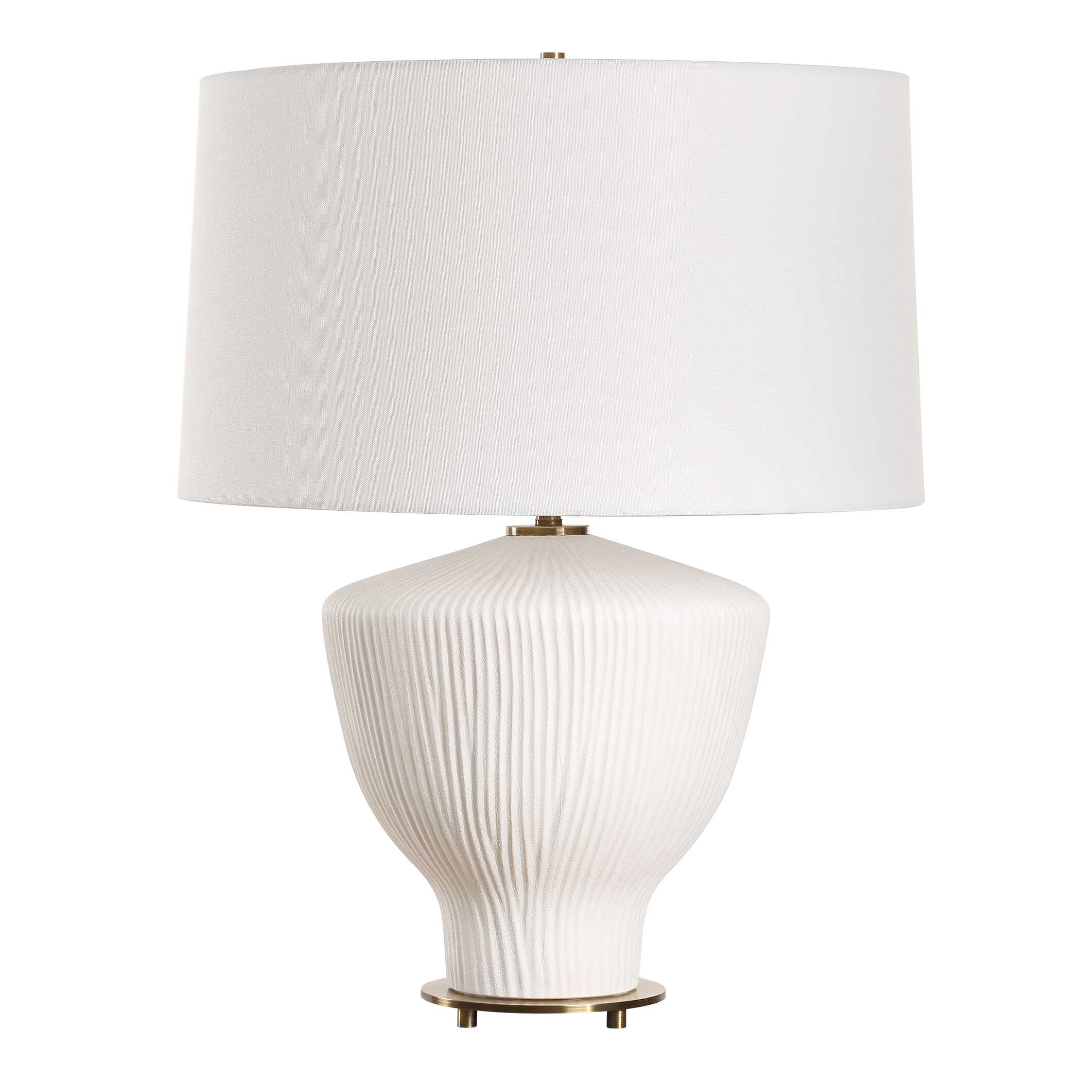 Maisie White Table Lamp, by Uttermost, 18" width x 23.5" height x 18" depth View 5