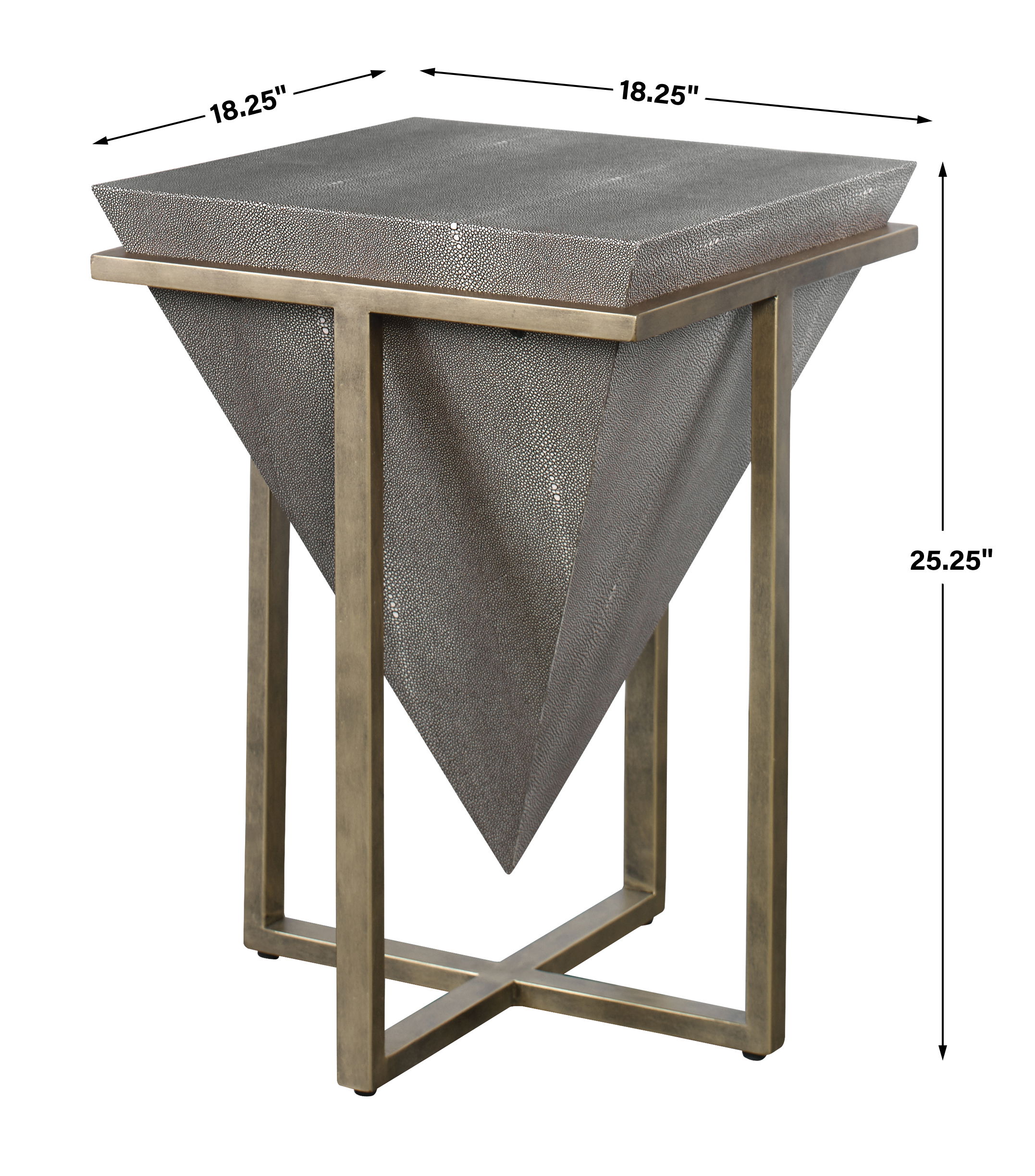 Bertrand Shagreen Accent Table, Furniture by Uttermost, 18.25" width x 25.25" height x 18.25" depth View 3