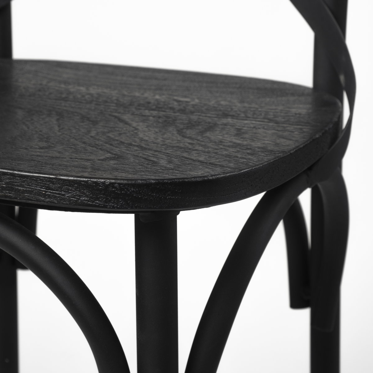 Etienne Low Back 26.25in Seat Counter Stool | Black Wood with Metal, Counter & Bar Stool by Mercana, 20.3" length x 22" width x 41.5" height View 9