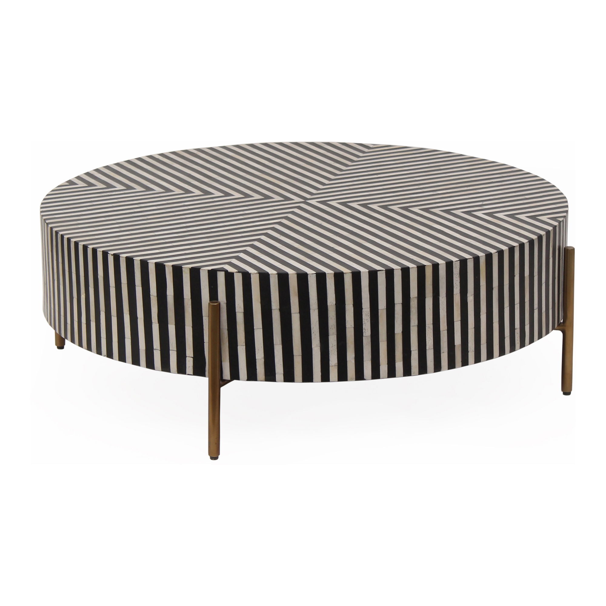 Chameau Small Coffee Table Black And White, by Moe's Home, 36" width x 12" height x 36" depth View 2