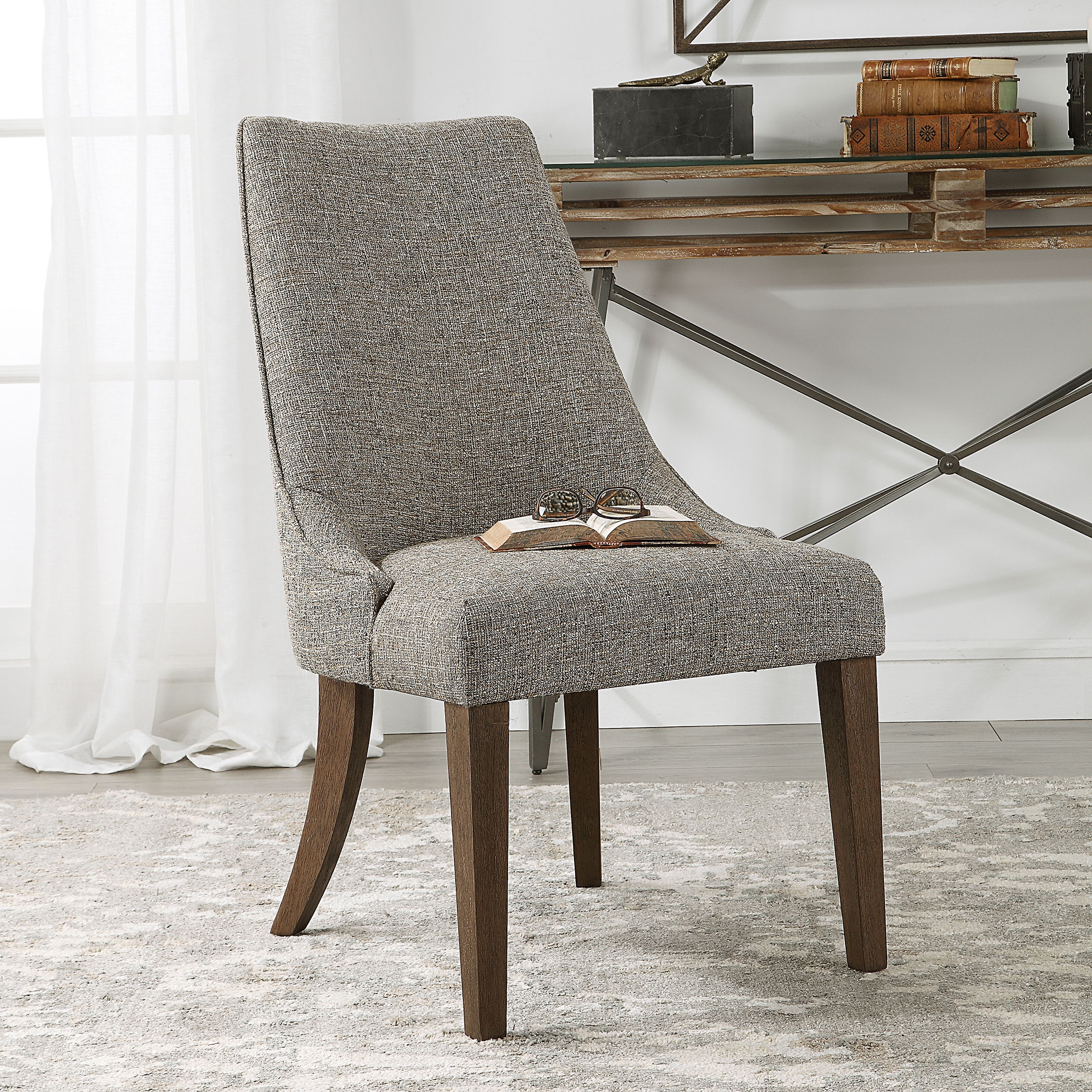 Daxton Earth Tone Armless Chair large image 