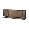 Alvin 82x20 Brown Solid Wood With Black Metal Frame 3 Drawer 2 Cabinet Door Sideboard thumbnail 0