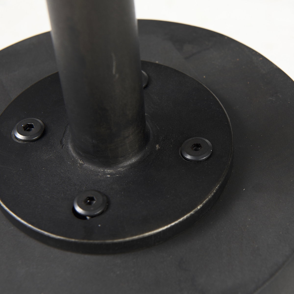 Maxwell 20' Round Dark Brown Wood with Black Metal Pedestal Side Table, Side & End Table by Mercana, 20" length x 20" width x 24" height View 13