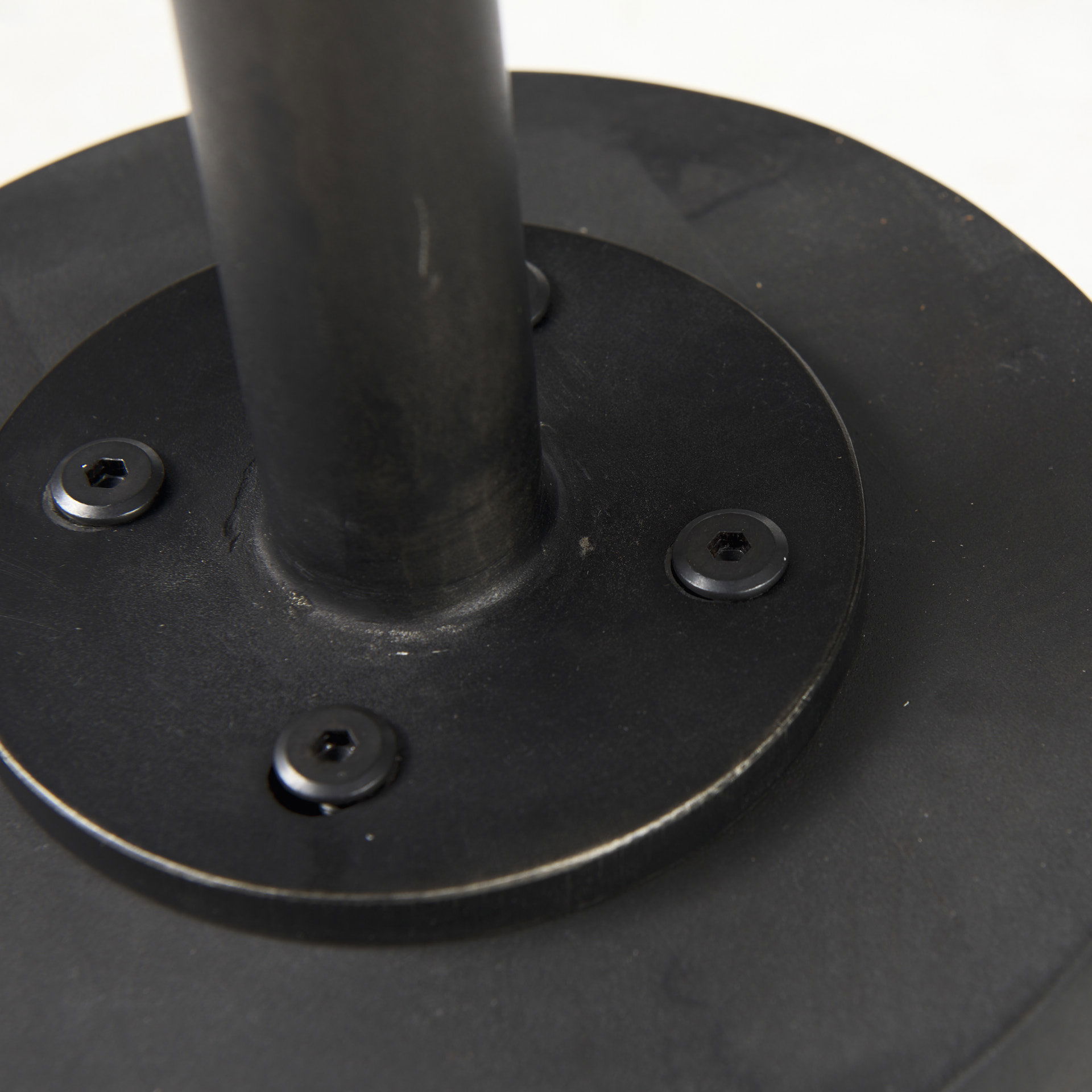 Maxwell 20' Round Dark Brown Wood with Black Metal Pedestal Side Table large image 