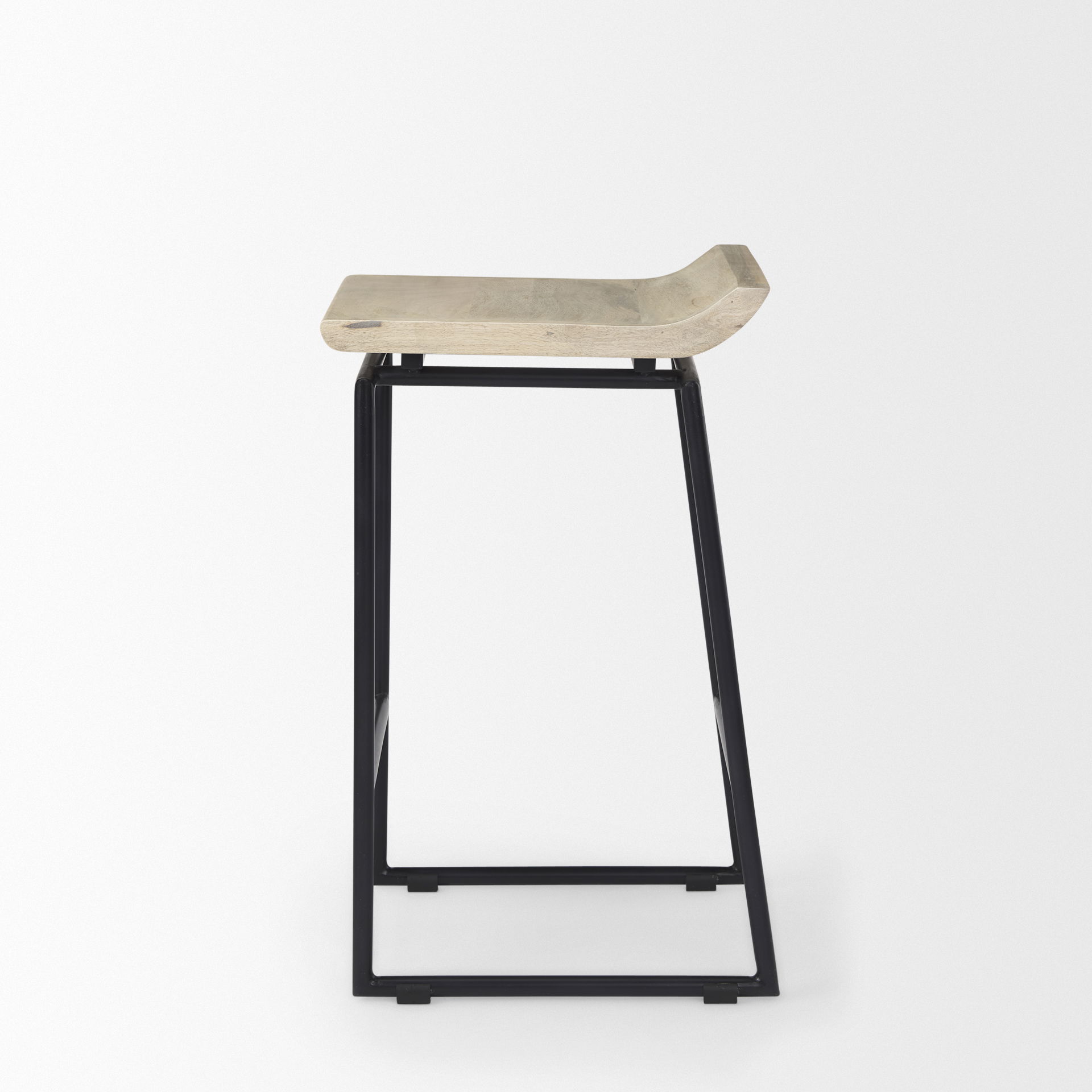 Givens 14.0L x 15.8W x 25.8H Natural Wood with Black Metal Counter Stool large image 