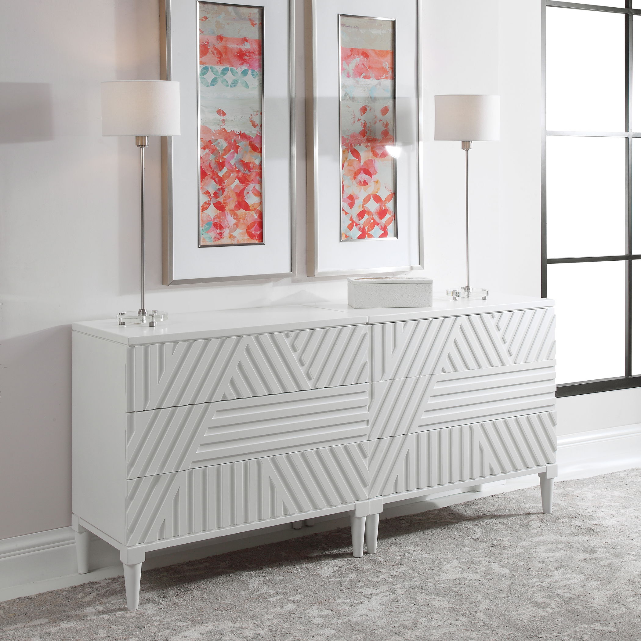 Colby White Drawer Chest large image 