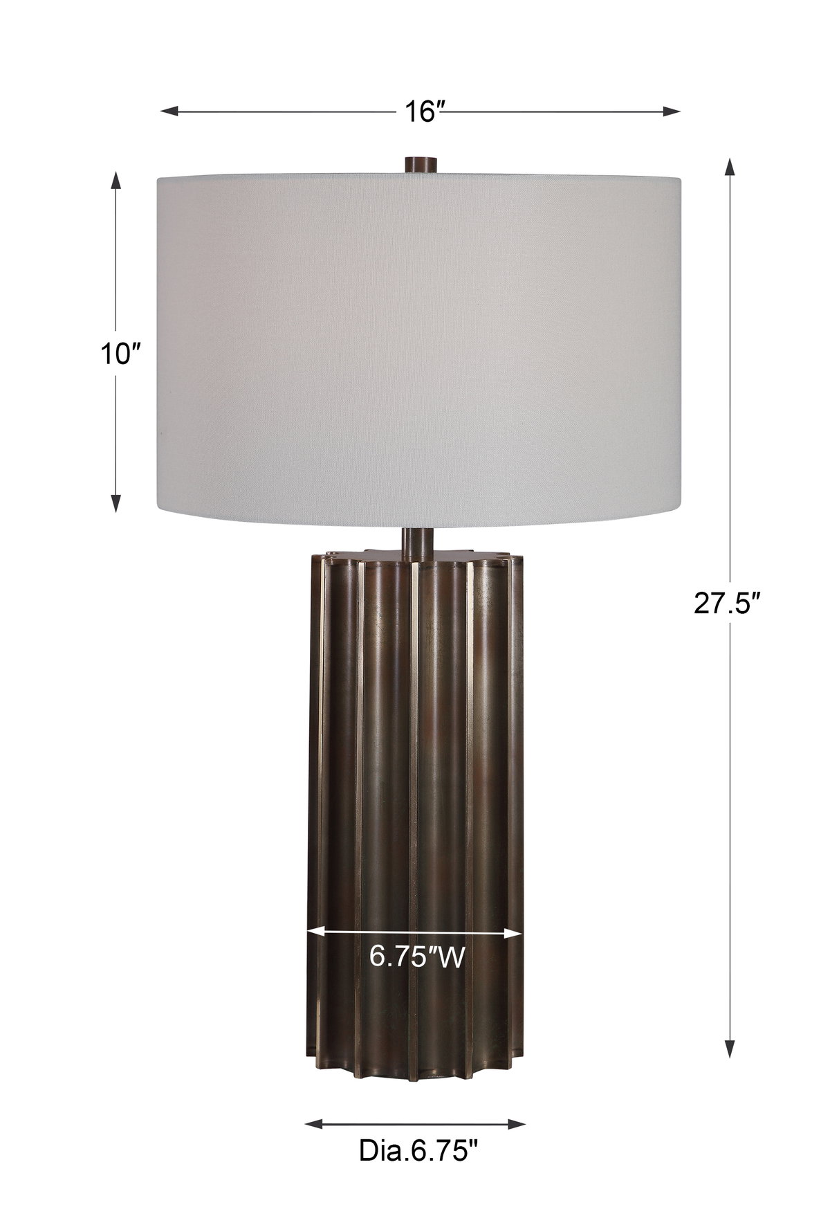 Khalio Gun Metal Table Lamp, by Uttermost, 16" width x 27.5" height x 16" depth View 3