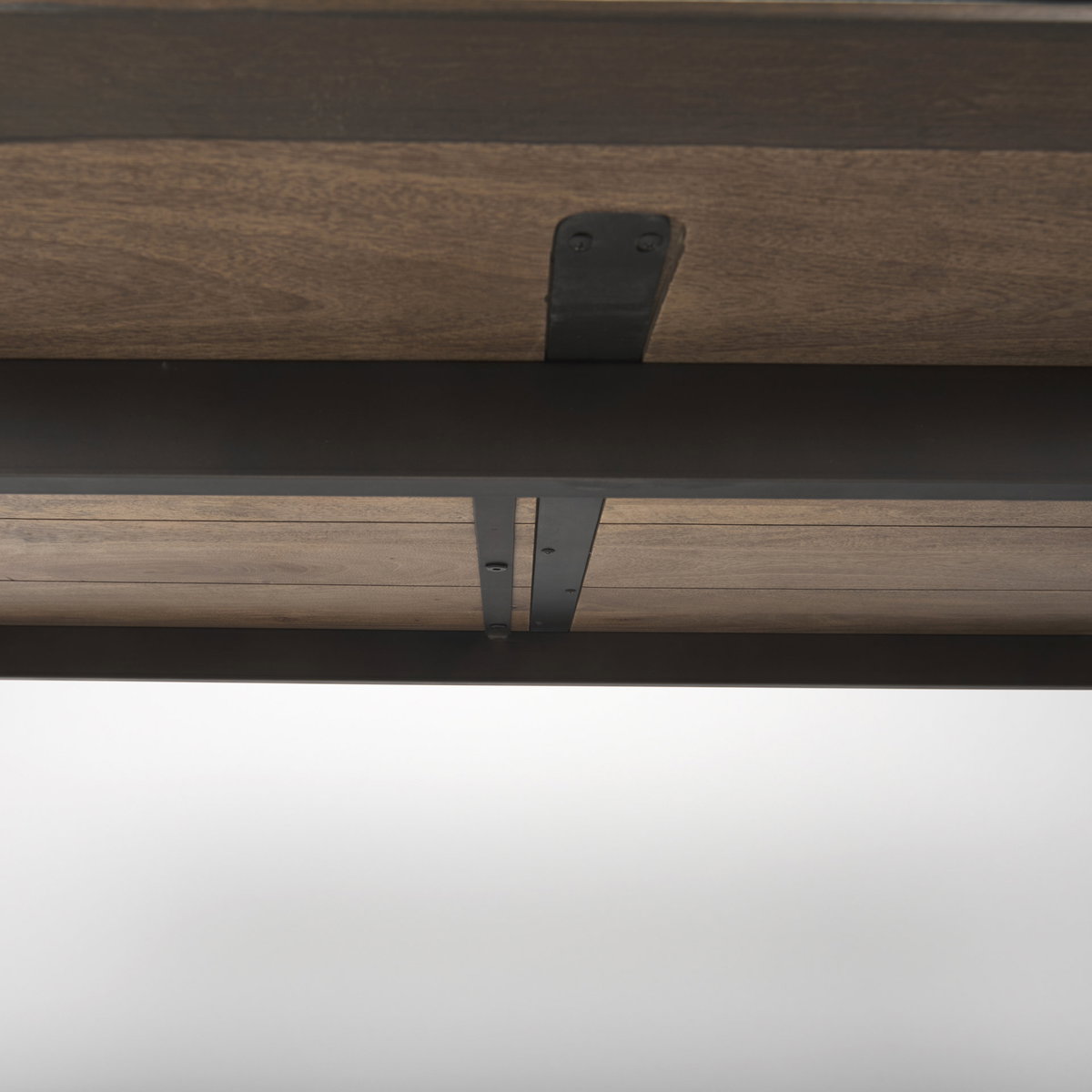 Nicholas II 72x39 Brown Solid Wood Top Metal/Wood Leg Dining Table, by Mercana, 72" length x 39" width x 30" height View 10