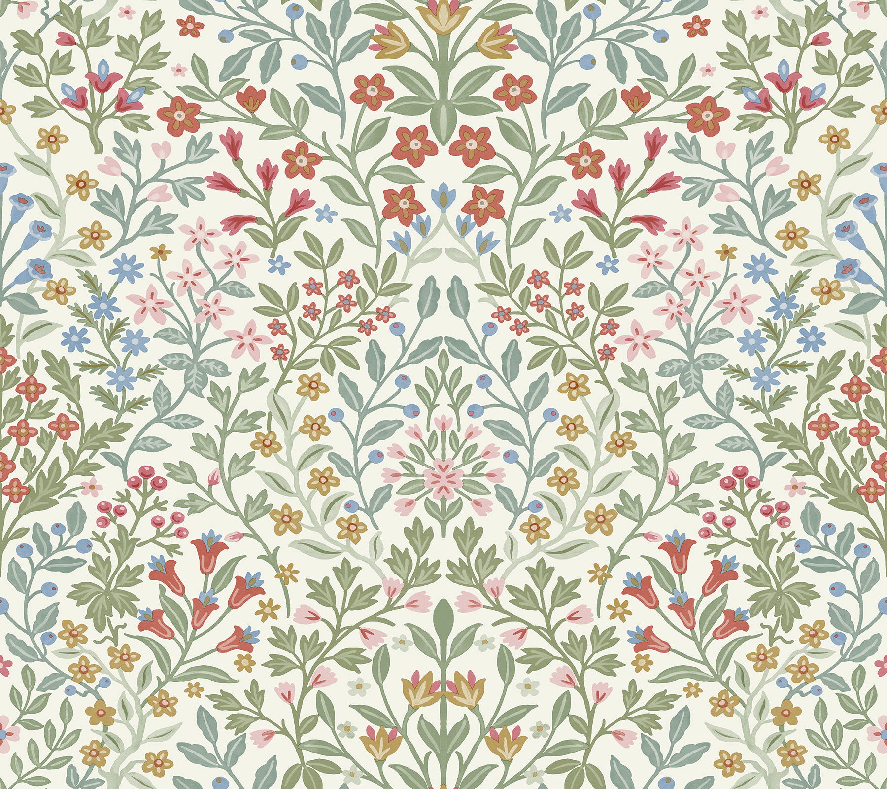 Garden White & Multicolor Terrace Wallpaper large image 