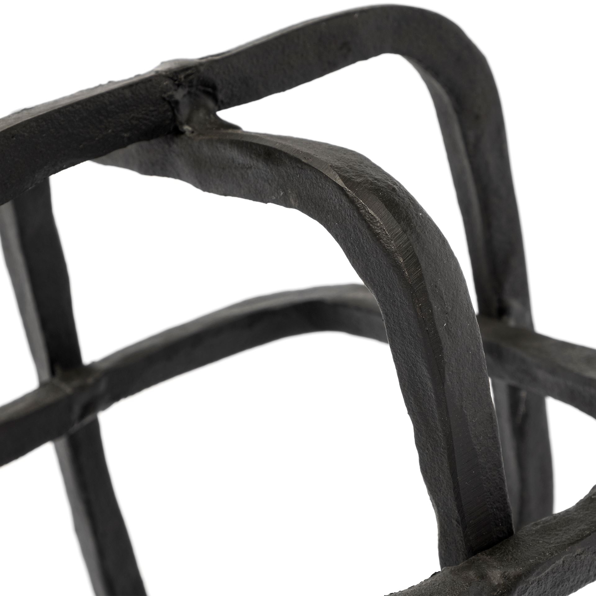 Willem I 9L x 9W Black Metal Open Cube Decor Object large image 