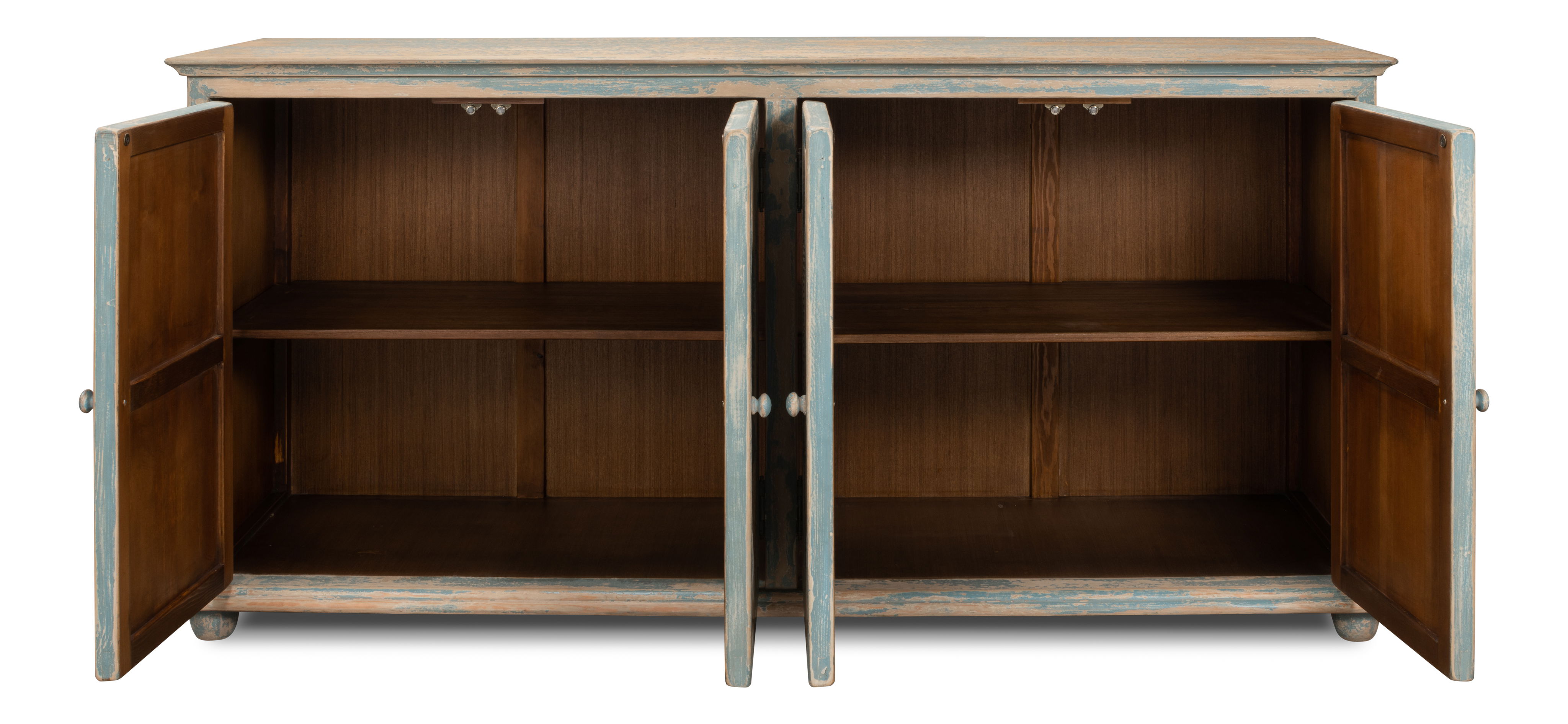 Four Diamonds Sideboard, Blue, Cabinets & Sideboard by Sarreid, 76" length x 22" width x 37" height View 11