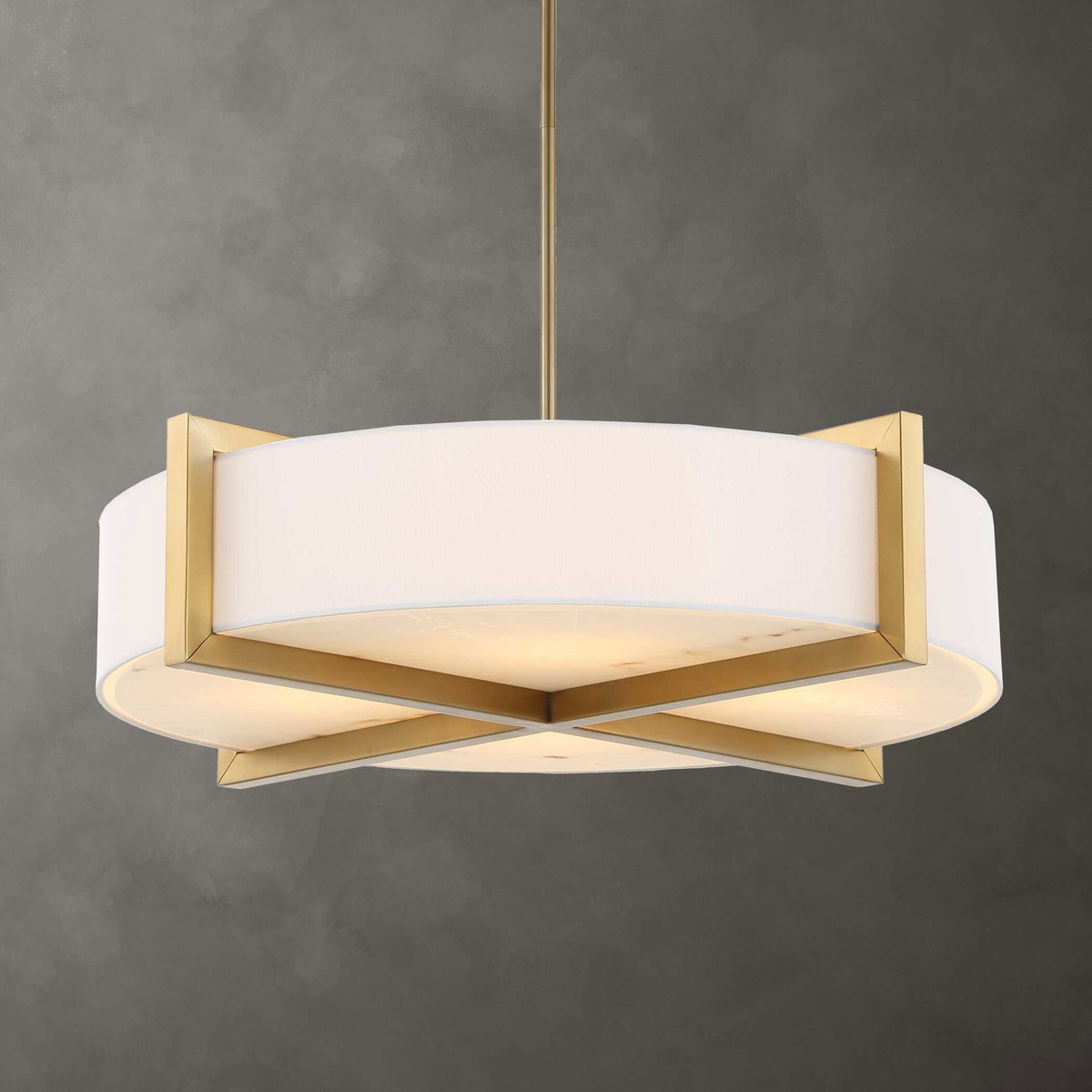 Cresson 4 Light Drum Pendant, by Uttermost, 6.5" height x 30" diameter View 2